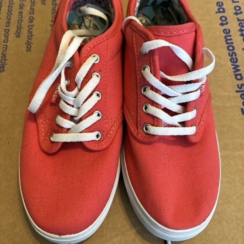 Vans Off The Wall TB4R Women’s 5.5 Coral Pink Canvas‎ Skate Shoes Brand New